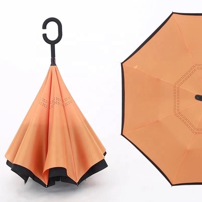 Pongee colorido de 23 polegadas 8k 190T Personalizado Compacto Invertido Um guarda-chuva
