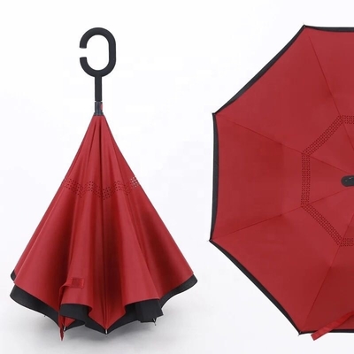 Pongee colorido de 23 polegadas 8k 190T Personalizado Compacto Invertido Um guarda-chuva