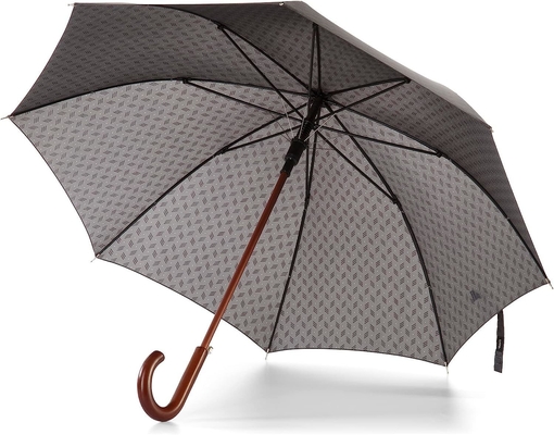 Um guarda-chuva de mão de madeira de uma peça J guarda-chuva de proteção ambiental para homens guarda-chuva de logotipo personalizada