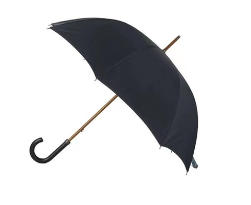 Estilo de design minimalista Um guarda-chuva duplo impresso com eixo de madeira e alça de gancho