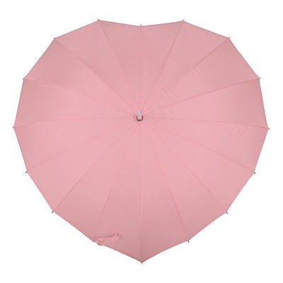 Adultos Criativo Vermelho Coração em forma de guarda-sol de mão longa guarda-chuva para casamento