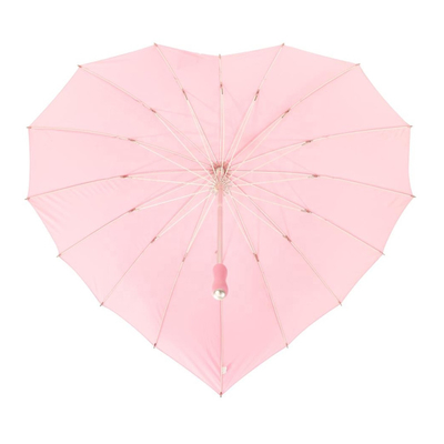Adultos Criativo Vermelho Coração em forma de guarda-sol de mão longa guarda-chuva para casamento