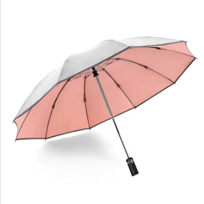 Tech Titânio revestimento de prata Custom Fold Invertido guarda-chuva invertida para design elegante