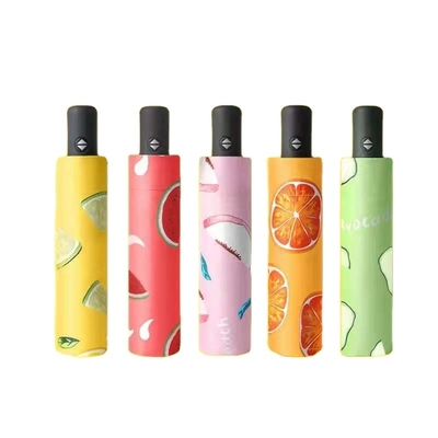 Impressão de logotipo personalizado Super impermeável Portátil Solid Color 3 Plegavel Auto Open Umbrel