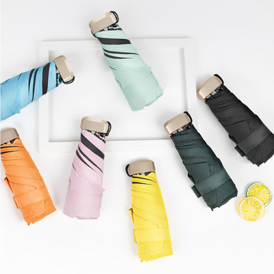 Viajar com estilo com Super Mini Pocket Anti UV guarda-chuva Gold Metal fibra de vidro costelas