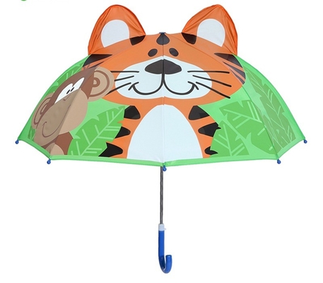 Diâmetro aberto 90cm 19 polegadas 8K 190T Pongee Kids guarda-chuva com orelhas personalizado e bonito