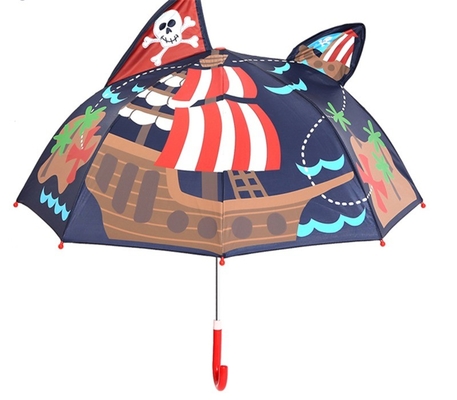 Diâmetro aberto 90cm 19 polegadas 8K 190T Pongee Kids guarda-chuva com orelhas personalizado e bonito