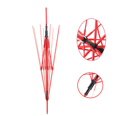 Umbrelha reta 23 polegadas 8k Quadro de guarda-chuva invertido de ferro revestido Rod média fibra de vidro