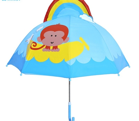 Diâmetro aberto 90cm 19 polegadas 8K 190T Pongee Kids guarda-chuva com orelhas personalizado e bonito