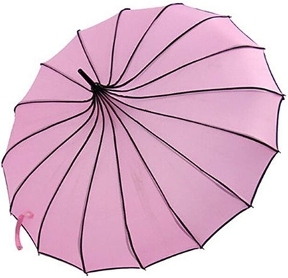 Pagoda de jardim japonês guarda-chuva vintage longo gancho alça preto e branco dupla cor