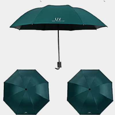 Quadro de aço guarda-chuva manual anti-UV para mulheres Tripla protecção contra o sol e a chuva
