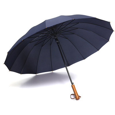 Guarda-chuva reta Retro Manopla de madeira Automática Aberta Guarda-chuva de publicidade de presente personalizada