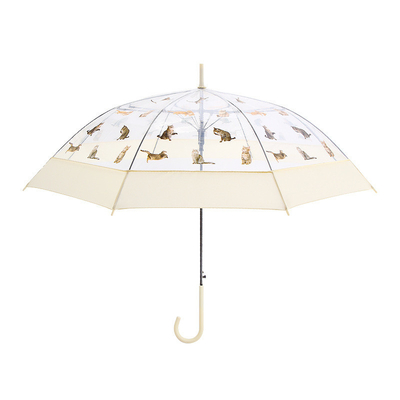 Padrão Cachorro Criativo Guarda-chuva Direita 23 polegadas * 8k 8 Bone Automático Fibra Bone