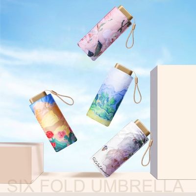 Um guarda-chuva de 19 polegadas * 6k portátil compacto de viagem com telefone revestido de ouro