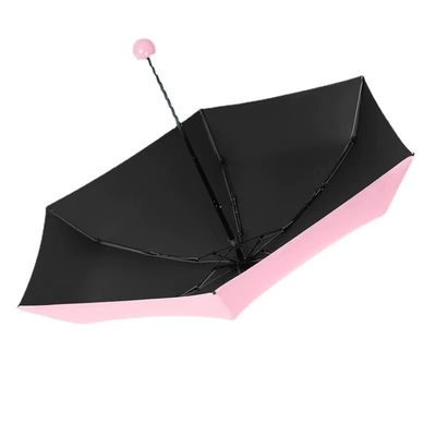 Guarda-chuva rosa 5 Mini cápsula de bolso dobrável Paraguas de Lluvias com estrutura de aço
