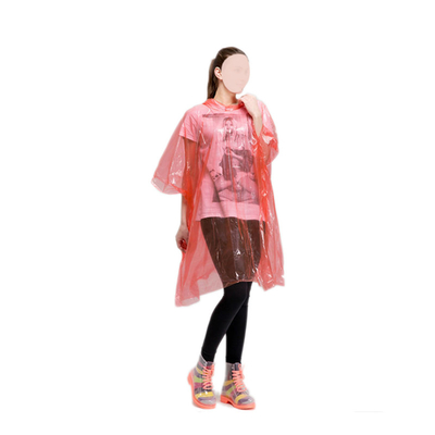 Camisa de chuva descartável à prova d'água para mulheres Adultos Transparente Colorido Plástico dobrável