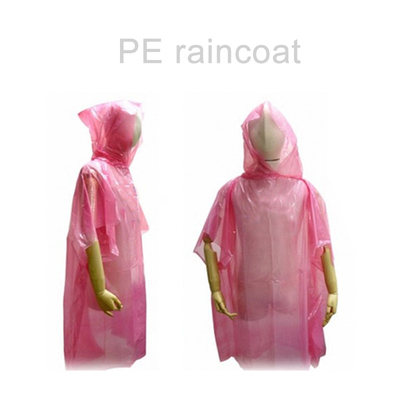 Camisa de chuva descartável à prova d'água para mulheres Adultos Transparente Colorido Plástico dobrável