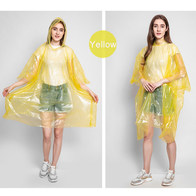 Camisa de chuva descartável à prova d'água para mulheres Adultos Transparente Colorido Plástico dobrável