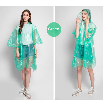 Camisa de chuva descartável à prova d'água para mulheres Adultos Transparente Colorido Plástico dobrável