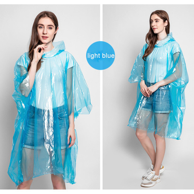 Camisa de chuva descartável à prova d'água para mulheres Adultos Transparente Colorido Plástico dobrável