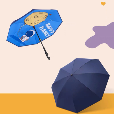 Guarda-chuva para alunos Grátis Manopla longa Proteção contra chuva e sol 190T Tecido Ponegee