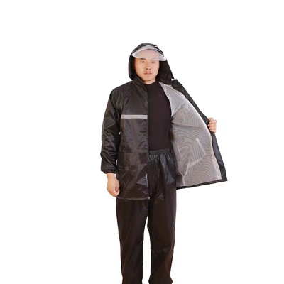 Manteiga de chuva de revestimento de PVC de poliéster de nylon para homens, azul e preto, personalizada para motociclismo