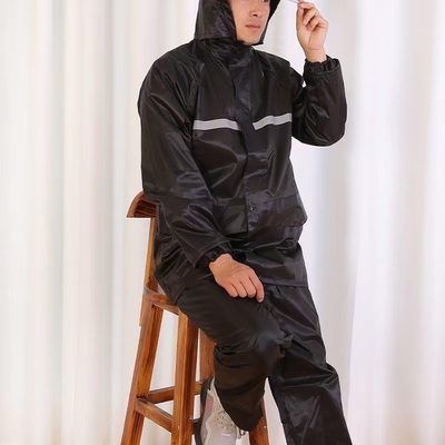 Manteiga de chuva de revestimento de PVC de poliéster de nylon para homens, azul e preto, personalizada para motociclismo