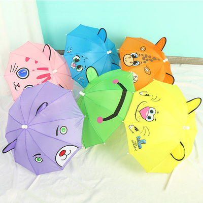 Mini guarda-chuva infantil personalizada com alça longa e desenho animado adorável