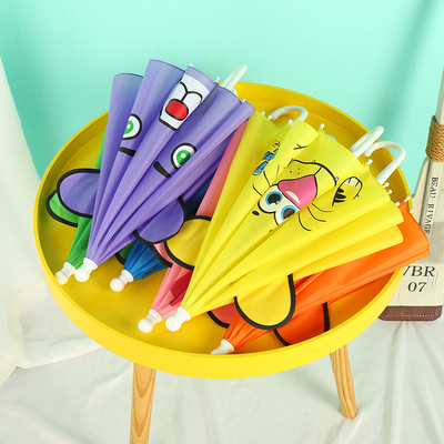 Mini guarda-chuva infantil personalizada com alça longa e desenho animado adorável