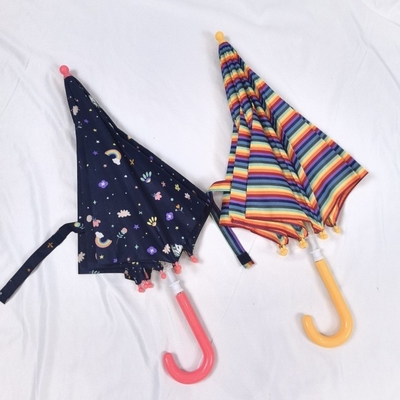 Rainbow Kids guarda-chuva longa alça segura e fácil de abrir para crianças do jardim de infância