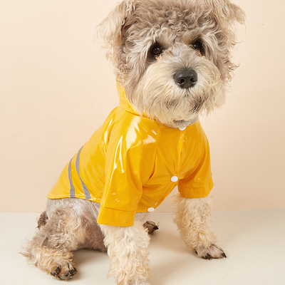 Proteja o seu animal de estimação da chuva e fique seguro PVC Reflector Cão personalizado casaco de chuva para viagens