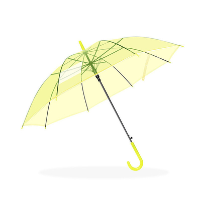 Simples e elegante guarda-chuva transparente para estudantes de PVC quadro de fibra de vidro