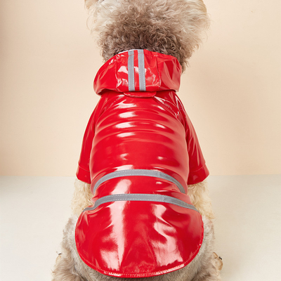 Proteja o seu animal de estimação da chuva e fique seguro PVC Reflector Cão personalizado casaco de chuva para viagens