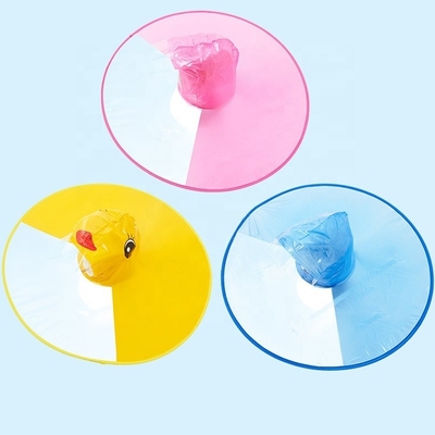 OVNI forma de manobra casaco de chuva para crianças transparente impermeável poncho para diversão ao ar livre