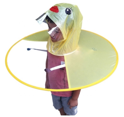 OVNI forma de manobra casaco de chuva para crianças transparente impermeável poncho para diversão ao ar livre