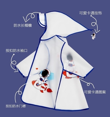 Capa de chuva para crianças de jardim de infância Roupas impermeáveis EVA translúcidas para meninos e meninas