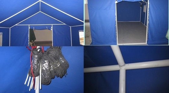 Tenda de acampamento de tubos galvanizados espessados para pessoal de construção no local de socorro em desastres