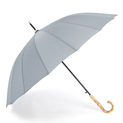 Logotipo personalizado 16 costelas Mão de Bambú Um guarda-chuva longo para publicidade e impressão de arte