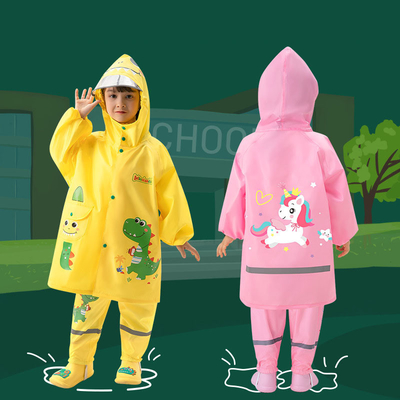 2023 Escola Primária Verniz de chuva infantil Jardim de infância Poncho Jovens e meninas Traje à prova d'água
