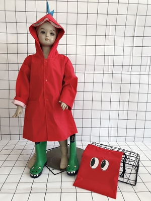 Camisa de chuva transparente para crianças dinossauros do jardim de infância e do 1o ao 3o ano