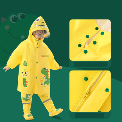 Cartoon Raincoat infantil de material de Oxford cor personalizada lindo design de dinossauro bebé