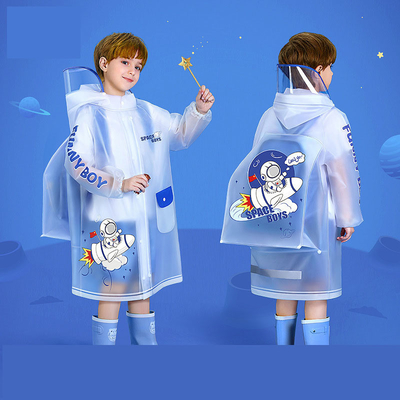 Rapazes e raparigas Poncho de chuva com saco escolar 100% tecido EVA corpo inteiro impermeável