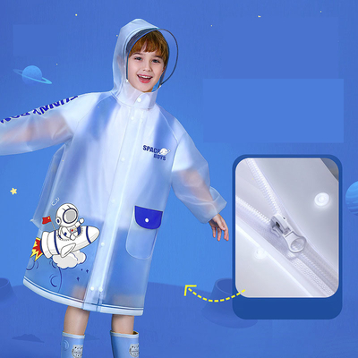 Rapazes e raparigas Poncho de chuva com saco escolar 100% tecido EVA corpo inteiro impermeável