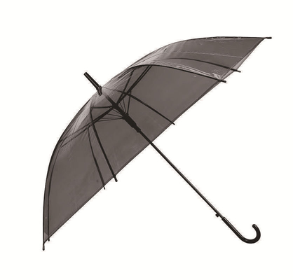Um guarda-chuva publicitário transparente de eixo de plástico com função e impressão All in 1