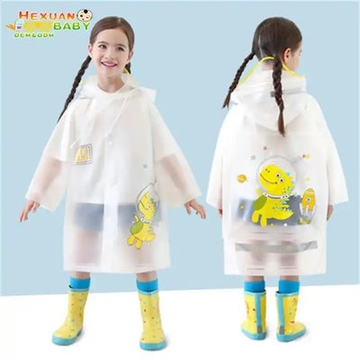 Proteja os seus filhos da chuva Ponchos de chuva reutilizáveis com capuz e mangas