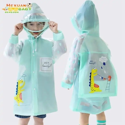 Proteja os seus filhos da chuva Ponchos de chuva reutilizáveis com capuz e mangas