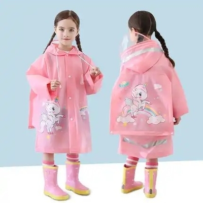 Proteja os seus filhos da chuva Ponchos de chuva reutilizáveis com capuz e mangas