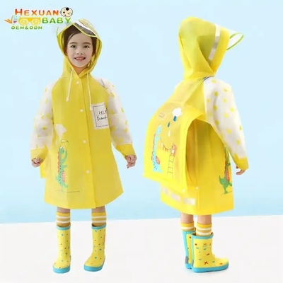 Proteja os seus filhos da chuva Ponchos de chuva reutilizáveis com capuz e mangas