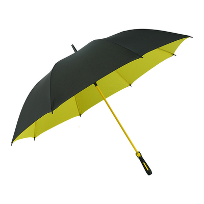 Um guarda-chuva de 30 polegadas de fibra recta dupla de golfe com controle semiautomático e alça de cor