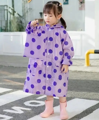 Colete de chuva de menina de desenhos animados Vestuário de chuva para uma pessoa Poncho estilo para crianças Tecido 100% EVA